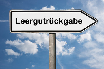 Obraz premium Wegweiser Leergutrückgabe