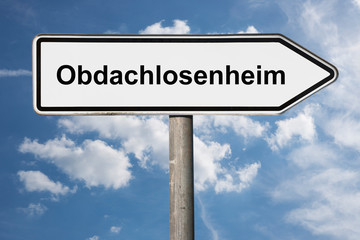 Obraz premium Wegweiser Obdachlosenheim