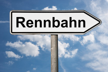 Fototapeta premium Wegweiser Rennbahn