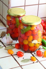 Cherry tomatoes canned.