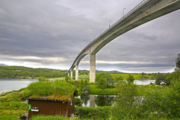 The Saltstraumen Bridge is a cantilever box girder bridge that crosses the Saltstraumen strait between the islands of Knaplundsoya and Straumoya in Bodo Municipality in Nordland county, Norway.