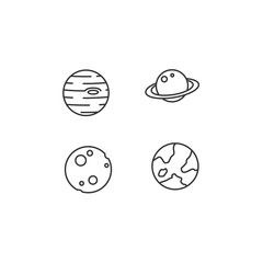 planets saturn jupiter earth mars mercury icon vector illustration design