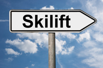 Wegweiser Skilift