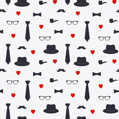 Seamless pattern of Fathers or mens  day