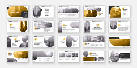 Geometric Orange Presentation Element Templates. Vector infographics. For use in Presentation, Flyer and Leaflet, SEO, Marketing, Webinar Landing Page Template, Website Design, Banner.