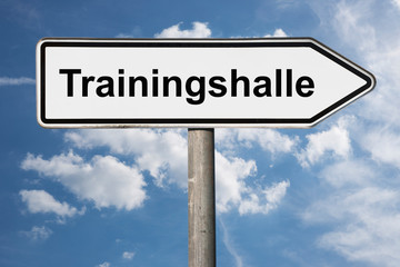 Fototapeta premium Wegweiser Trainingshalle