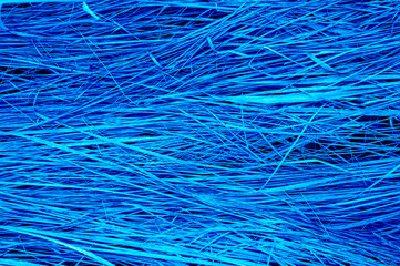 background of a aged dry straw withered heap of grass. toned classic blue color trend 2020 year