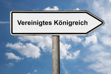 Fototapeta premium Wegweiser Vereinigtes Königreich