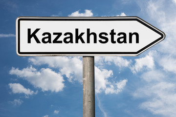 Fototapeta na wymiar signpost Kazakhstan