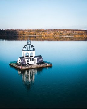 Swimming church Vineta on the St&ouml;rmthaler Lake near Leipzig