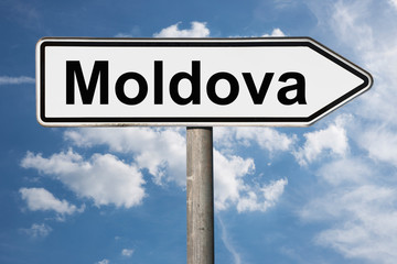 Fototapeta premium signpost Moldova