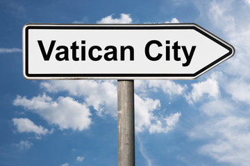 Fototapeta na wymiar signpost Vatican City
