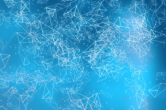 Blue Plexus Background 3d Render Illustration