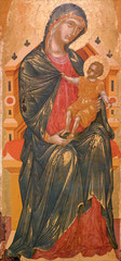 Ancient Hodegetria icon of Italo-Cretan style - Virgin Mary with Child from Meteora Church, Greece, 15th century