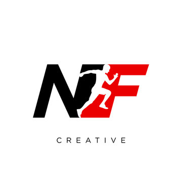 nf run logo design vector icon symbol
