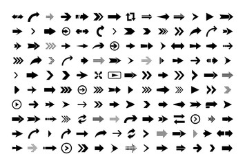 Fototapeta na wymiar Arrow icon. Big set of vector flat arrows for web design, mobile apps, interface and more.