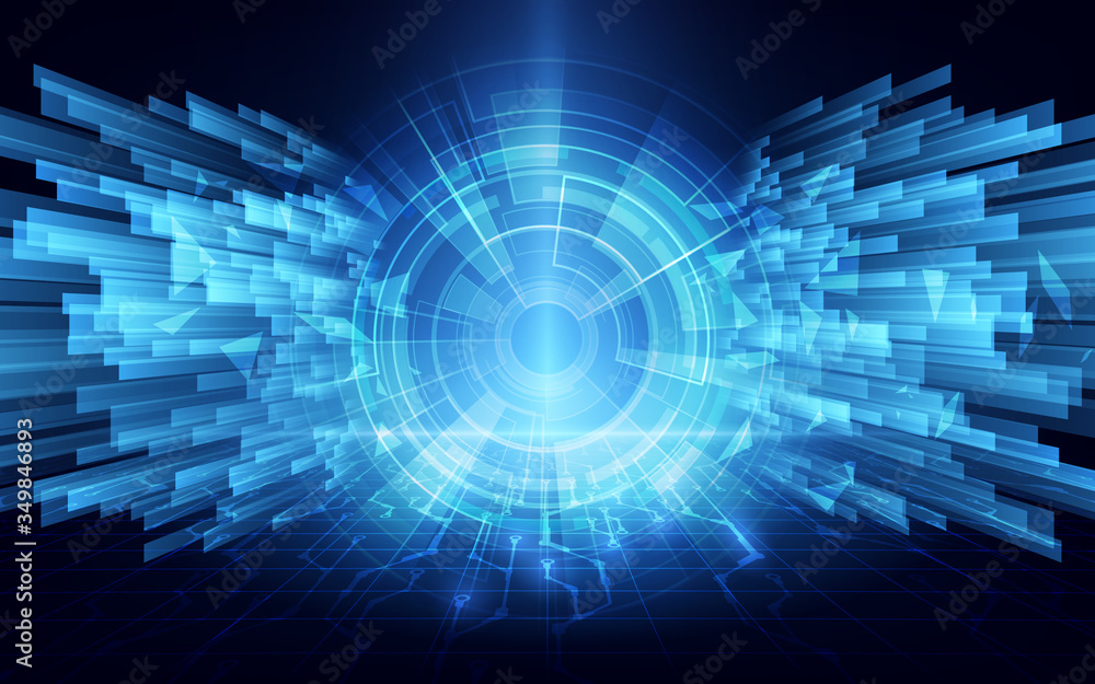 Poster speed cyber tunnel connection networking concept design background