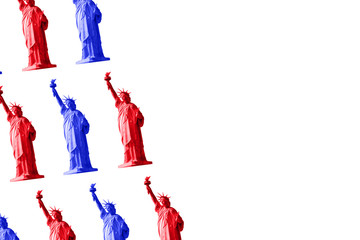 statue of liberty toned red and blue pattern