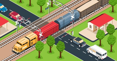 Isometric Railway Illustration