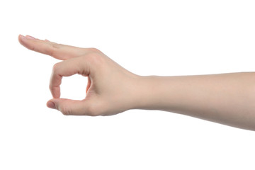 Male hand sign, isolated with clipping path on white background