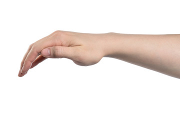 Male hand sign, isolated with clipping path on white background