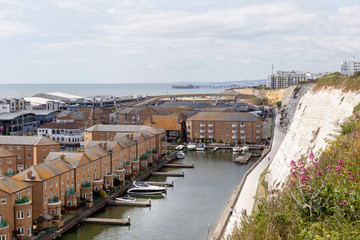view of Brighton marina from above