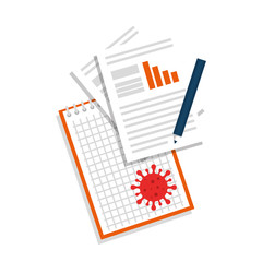documents with particle covid 19 isolated icon vector illustration design