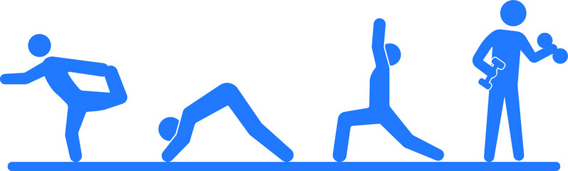 person doing yoga poses at home to stay fit during corona icon. fitness icon