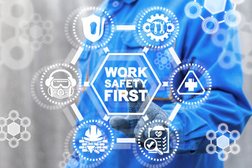 Work Safety First Health Concept.
