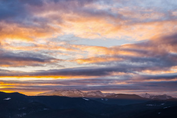 sunset over the mountains