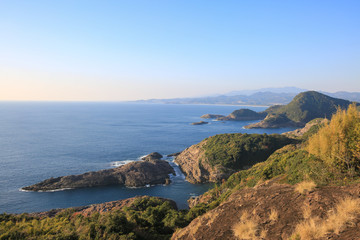 Fototapeta na wymiar 宮崎県日向市　クルスの海展望台からの風景