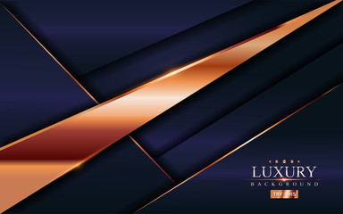 Luxury blue and golden lines background design.