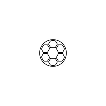 Football icon in trendy line style. Soccer ball symbol.