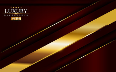 Luxury red and golden lines background design.