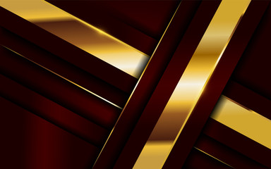 Luxury red and golden lines background design.