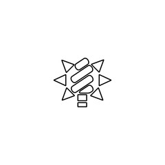 Fluorescent lightbulb icon in line style. Energy saving sign. Eco friendly bulb symbol.