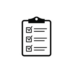 Fototapeta premium Clipboard with checklist icon, symbol for web site and app design. Vector illstration.