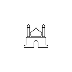 Islamic template, mosque icon. Ramadan, Eid sign. Line icon design for religious concept.
