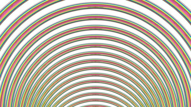 Slow motion animation of the descent into the tunnel of anodized rings. Seamless loop.