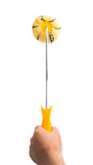 paint roller in hand isolated