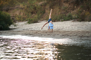 Fototapeta premium a 10-year-old gymnast