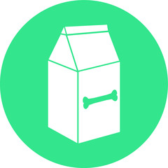 Pet dog food vector icon with bone on package