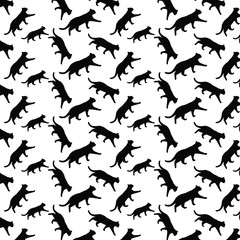 Cat silhouette vector icon pattern