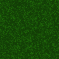 Starry background. Stars evenly scattered on green background. Amazing glowing space cover. Beautiful vector illustration.