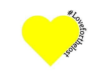 #Loveforthelost yellow heart during the coronavirus pandemic; yellow hearts in windows are being used to remember loved ones