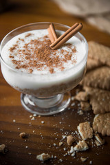 delicious and milky custard with cinnamon