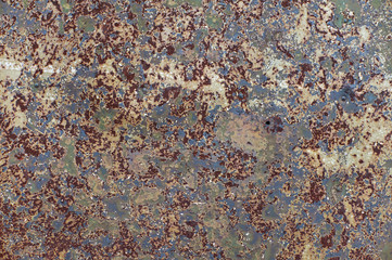 texture of three-color metal rusty