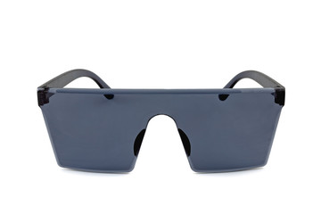 Rap star hip hop style sunglasses with parliament blue color mono lens, flat top and frameless,...
