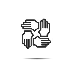 hands support icon vector, teamwork, meeting, negotiation