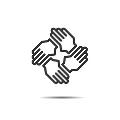 hands support icon vector, teamwork, meeting, negotiation